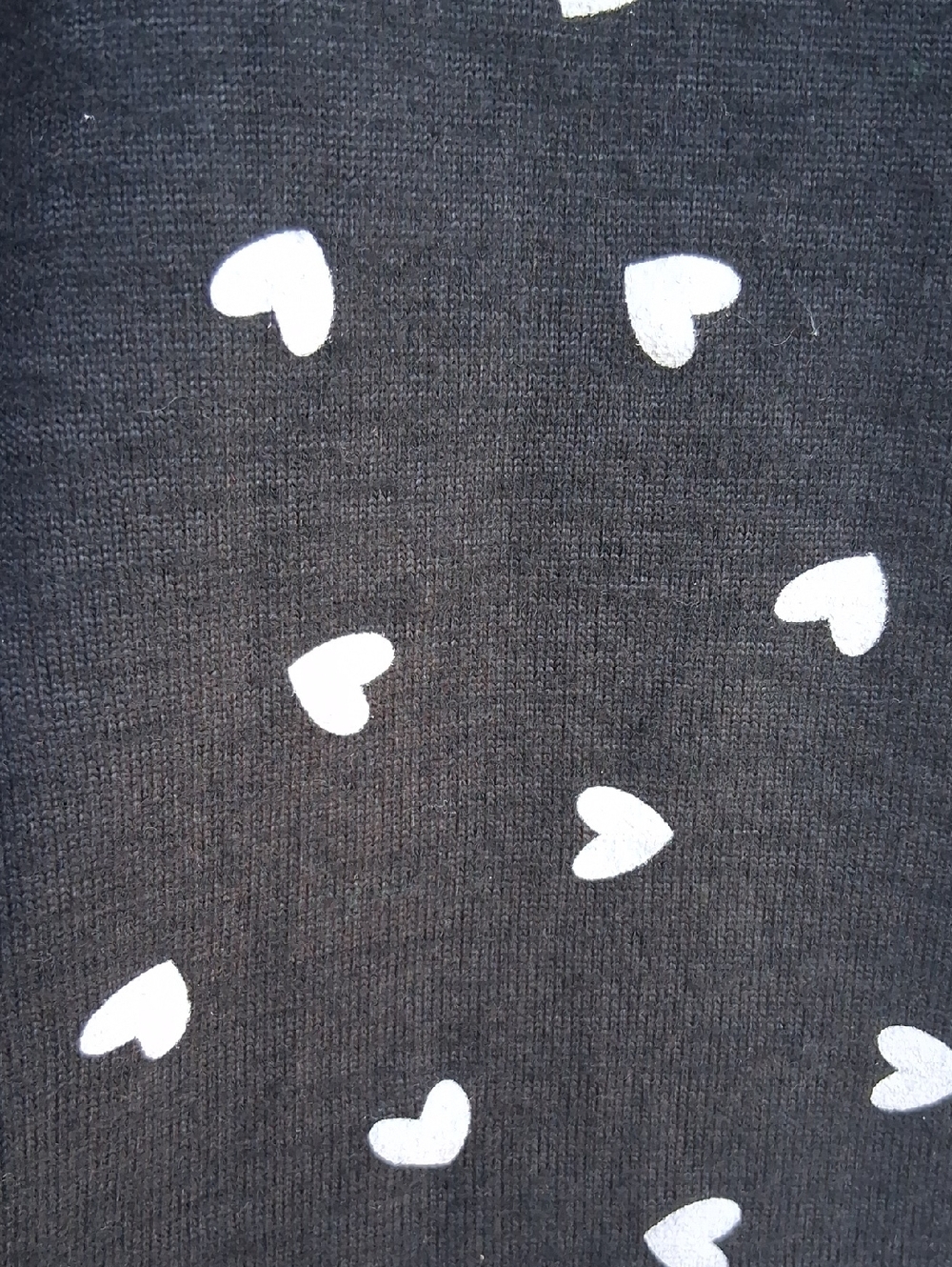 PJ Salvage Black Heart Print Nightshirt with White Hearts and Red Trim Top 3X - Picture 4 of 11